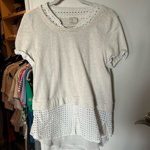 Elegant White & Cream Layered Women's Top